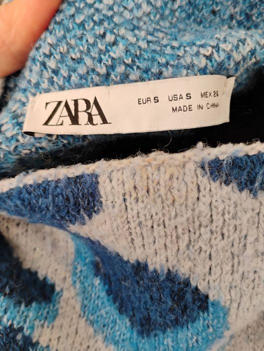 Golf sweter wielobarwny niebieski w cętki Zara r. 38 40