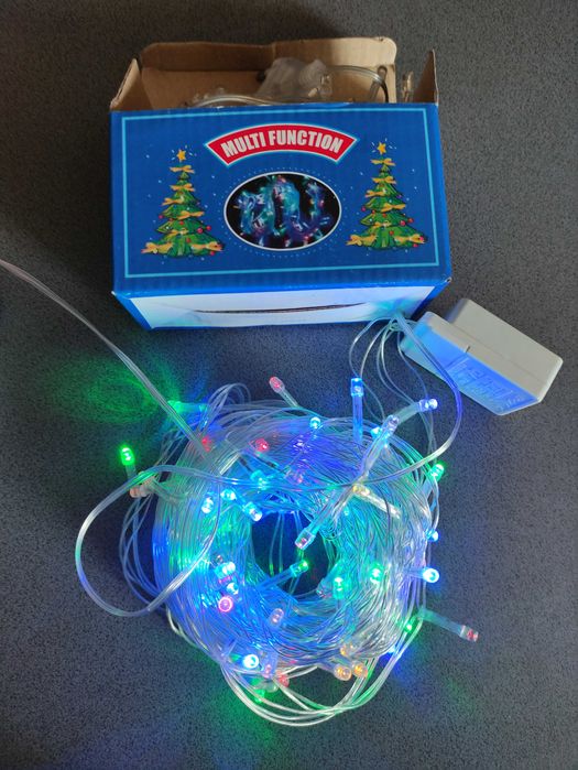 Гірлянда новорічна кольорова 100 лампочок 9 метр