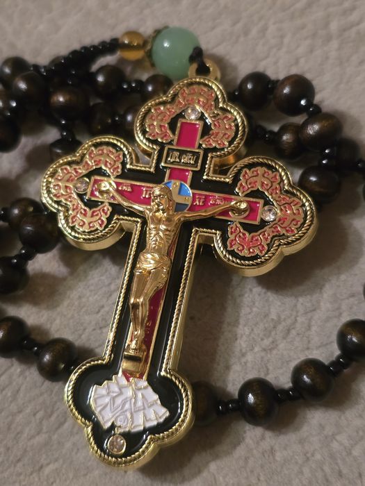 Naszyjnik Różaniec medalik krzyżyk.Pamiątka z Pielgrzymki. Jerozolima.