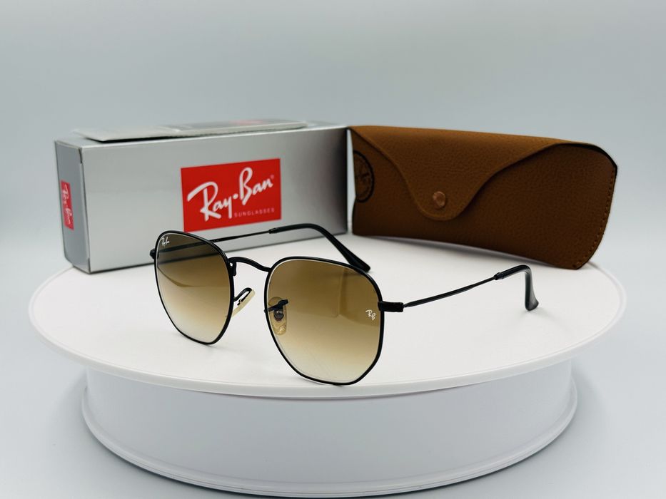 Солнцезащитные очки Ray-Ban Hexagonal RB 3548 Black-Brown Gradient 56мм стекло