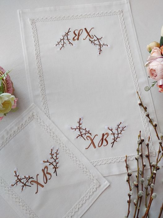 Великодній пасхальний рушник серветка на кошик