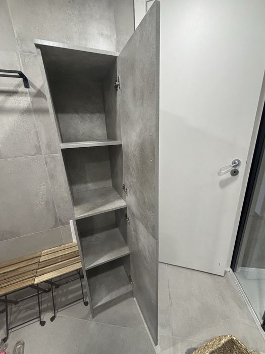Armario casa de banho cinzento cimento novo