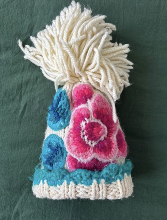 Zimowa czapka boho folk 100% wełna