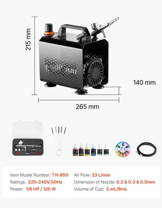Kit de aerógrafo , kit de aerógrafo com compressor de ar kit pintura precisão