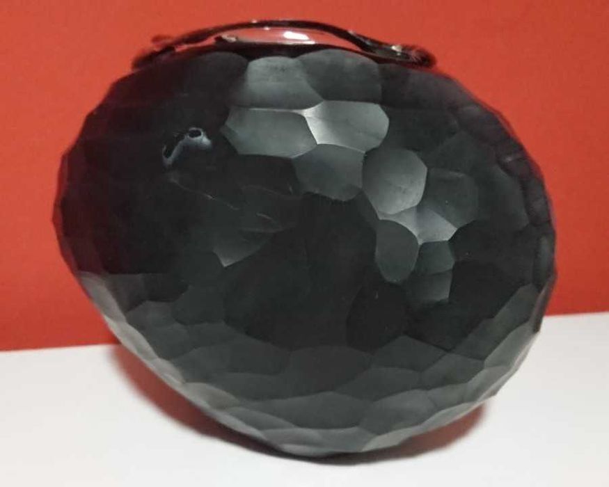 Conjunto de 2 peças decorativas em vidro preto opaco