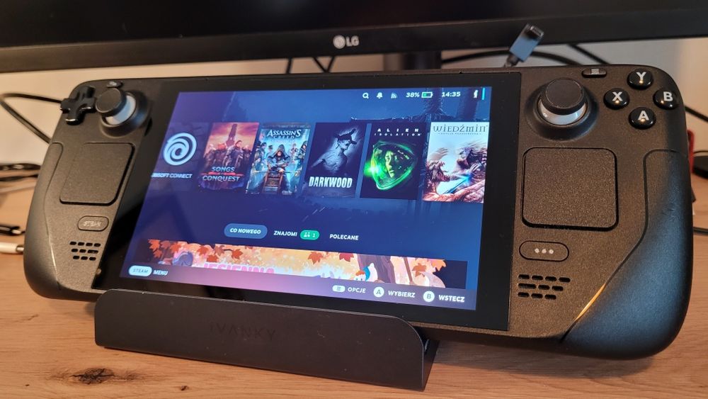 Steam Deck LCD 64 GB + Karta 512 GB + Stacja Dokująca iVanky + Pad 8BitDo