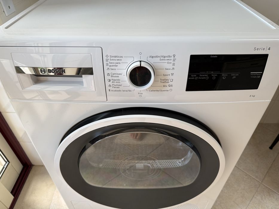 Máquina de Secar Roupa Bosch Serie 4 – 8 kg – Bomba de Calor A++