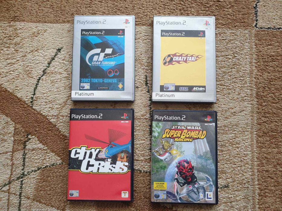 Zestaw gier ps2 (Gran Turismo, City Crisis, Crazy Taxi, Super Bombad Racing)