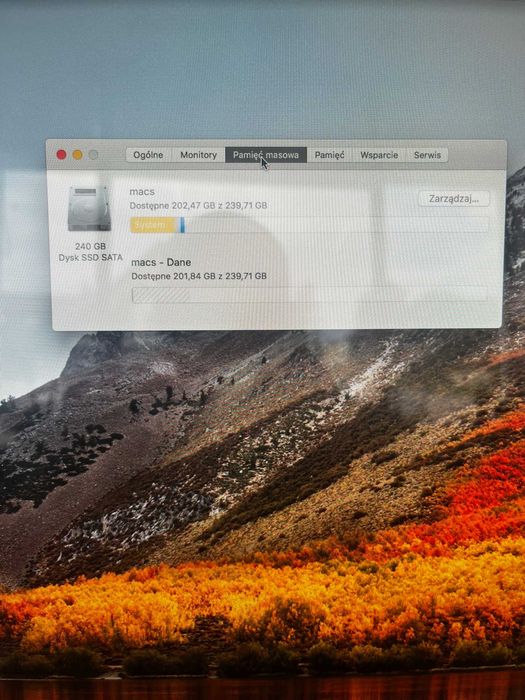 Komputer iMac Apple 21,5 cala i5 8Gbram 240gb ssd