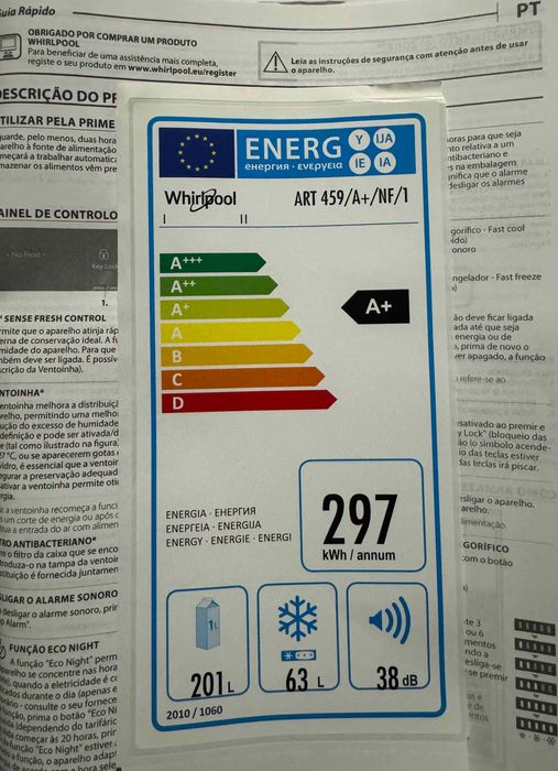 Frigorífico combinado de encastre da Whirlpool: No Frost - ART 459/A+/NF/1