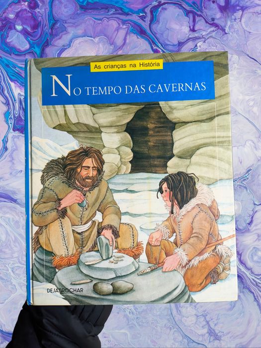 "No tempo das Cavernas" livro infantil com ilustrações