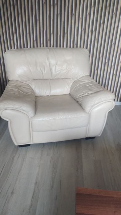 Sofa + fotel skórzany