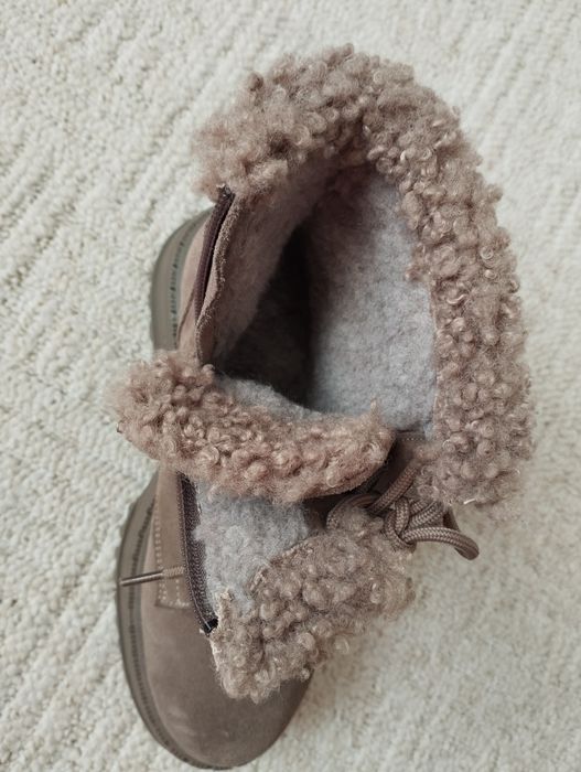 жіночі зимові черевики із натуральної замші  з утепленням овчина 36