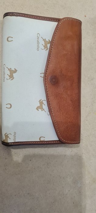 Carteira camel e bege Cavalinho