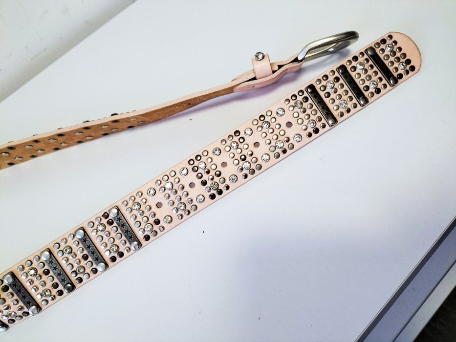 Ремень кожаный со стразами