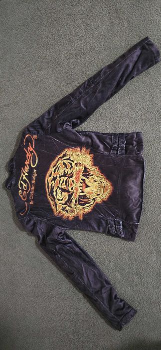 Культова вінтажна куртка Ed Hardy by Christian Audigier Tiger Y2K (зі стразами) S