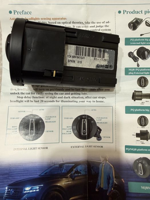 Перемикач світла фар volkswagen polo