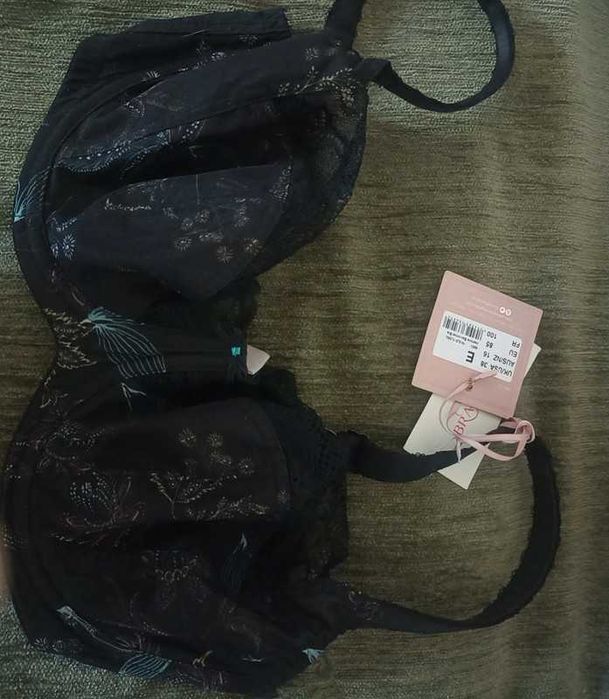 Biustonosz Panache Jasmine Black Paisley Floral 38E 85E 85F Bravissimo