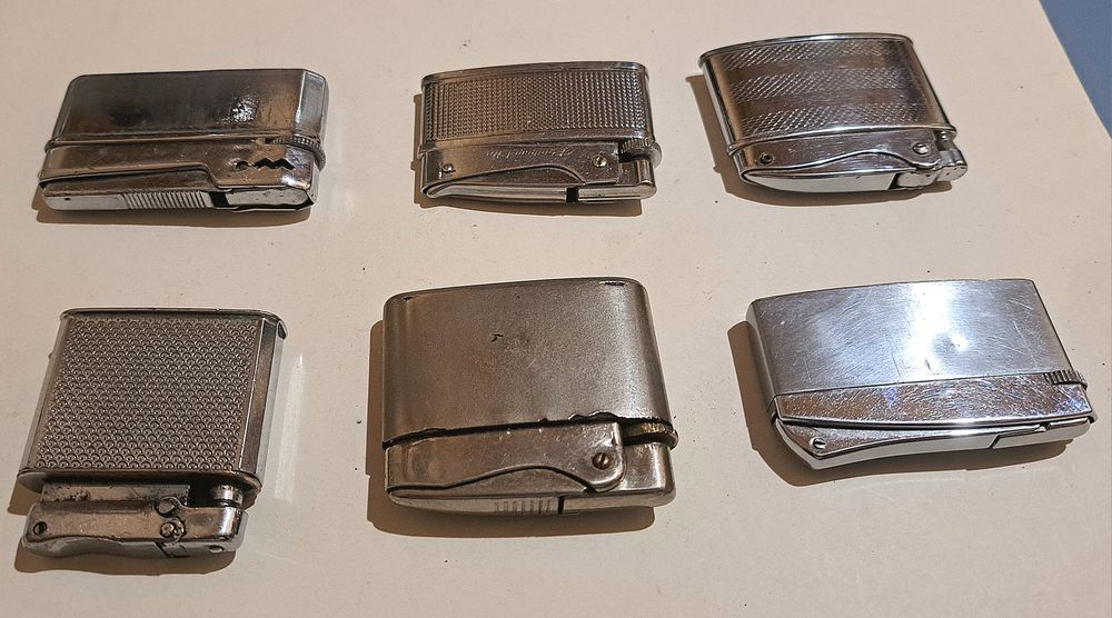 Ціна за 6 шт. Вінтажні бензинові та газові колекційні запальнички.