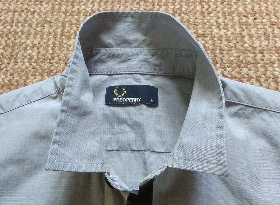 FRED PERRY рубашка M серая Оригинал