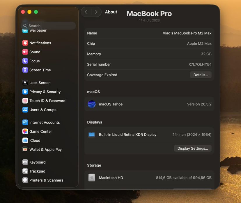 MacBook Pro 14′′ з процесором M2 Max | SSD на 1 ТБ