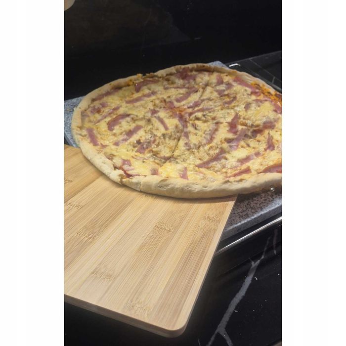 Kamień do Pizzy 36x38 cm Łopatka Granitowy do Pieczenia Grilla Deska