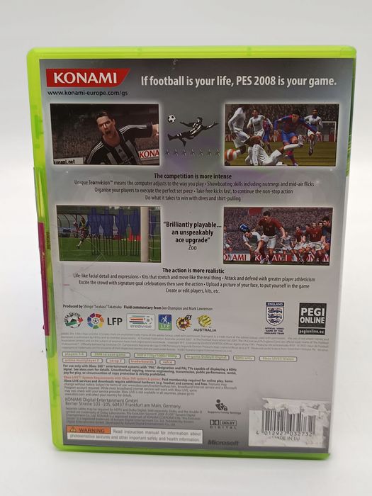 pro evolution soccer 2008 pes microsoft xbox 360