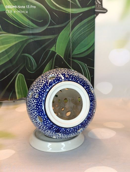 Ceramika Bolesławiec lampion ceramiczny jajo duże