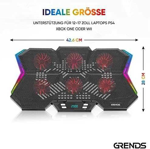Podstawka chłodząca pod laptopa GRENDS 10-17' 6 fans RGB Model KMD3