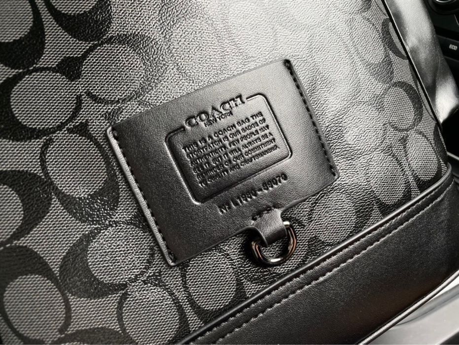 Рюкзак Coach Rivington кожаный мужской оригинал черный monogram