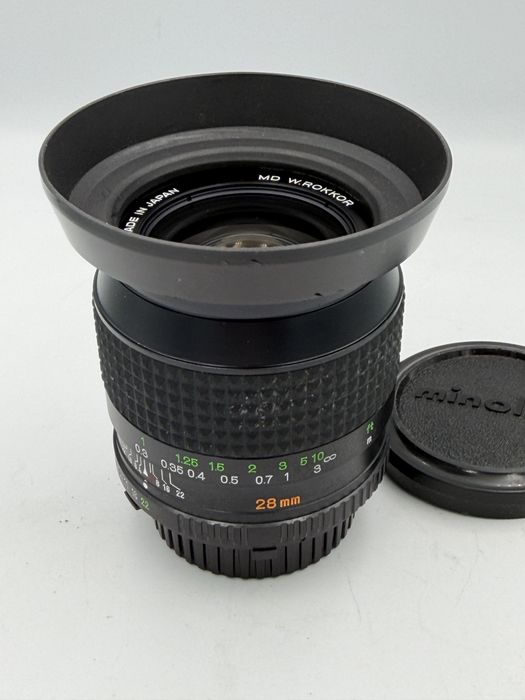 Obiektyw Minolta Rokkor 28mm 2.0 Top komplet