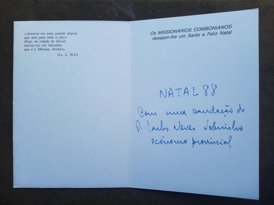 Postal Natal 1998 Missionários Combonianos