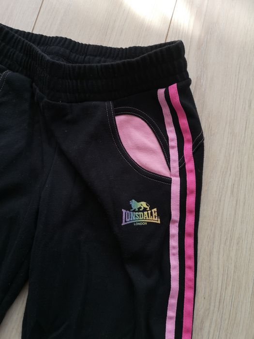 Spodnie LONSDALE h 152 158 czarne różowe gratis szare dresowe