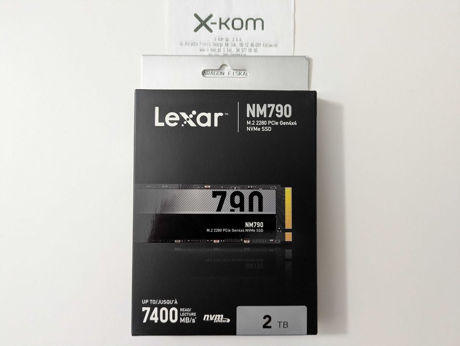 Gamingowy Dysk SSD 2TB 7400 MB/s Lexar M.2 PCIe Gen4 NVMe NM790 Gwarancja 2 Lata