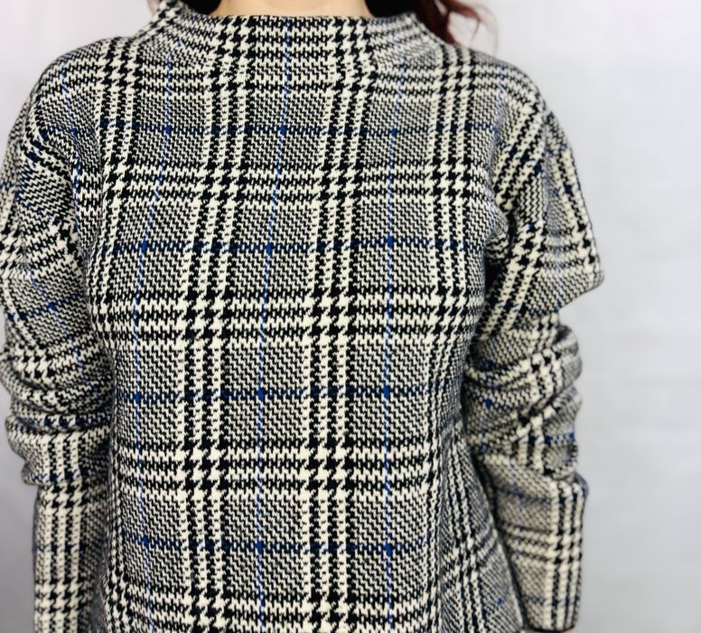 Sweter w kratę z golfem XL 42