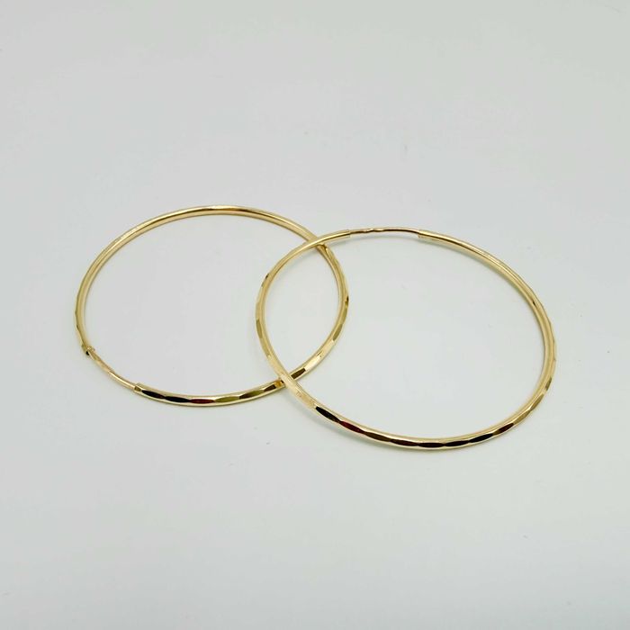 Złote kolczyki 585 duże koła diamentowane 42,5mm 2,36g