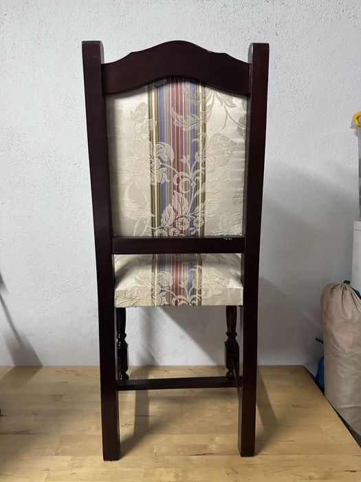 Cadeira sala quarto estofada branca creme antiga vintage