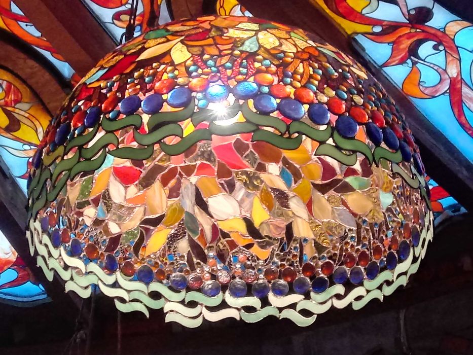 Lampa witrazowa wiszaca