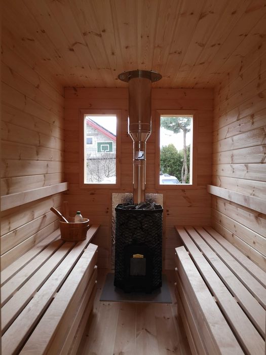Sauna mobilna na przyczepie samochodowej