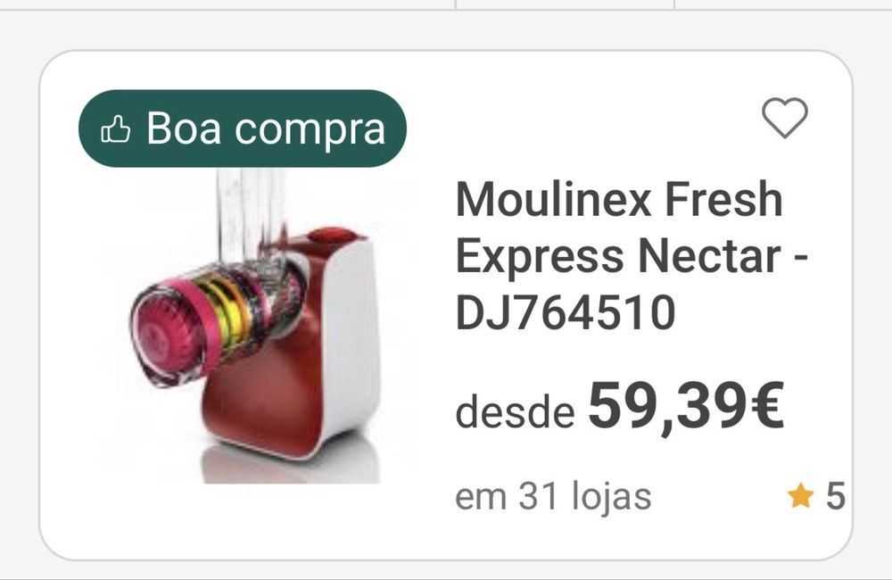 Moulinex fresh express nectar nova
