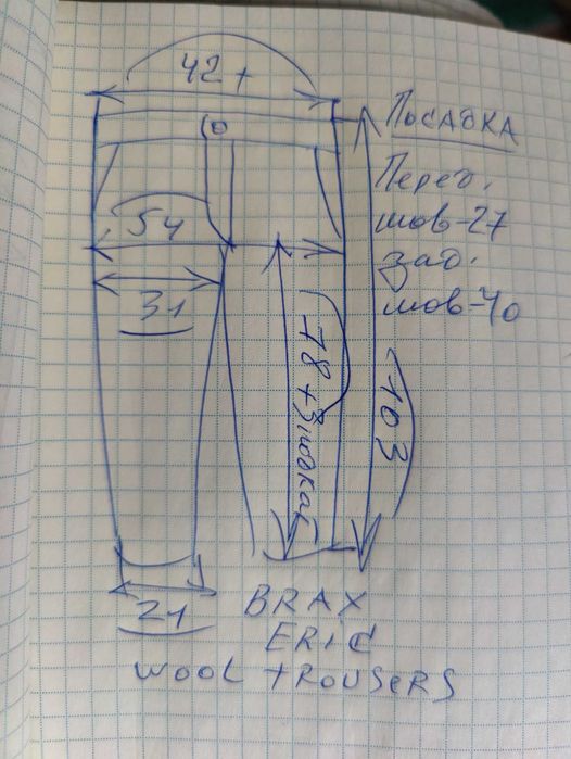 Джинсы брюки Brax Eric wool trousers Germany w33 stretch navy.