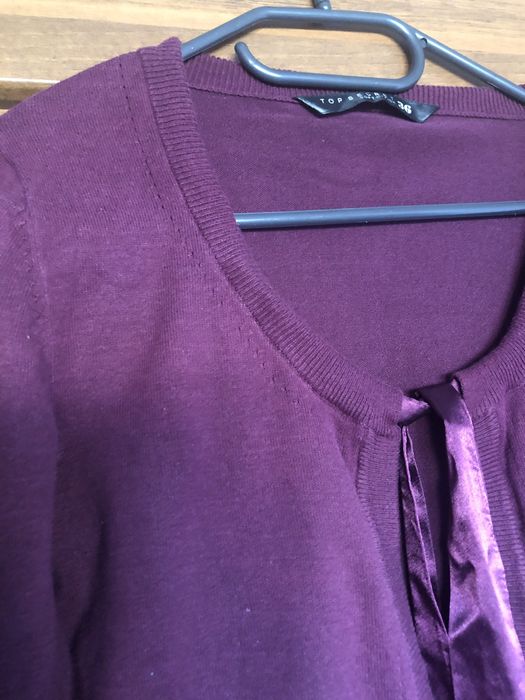 Sweterek bordowy krótki wiązany rozmiar S Top Secret