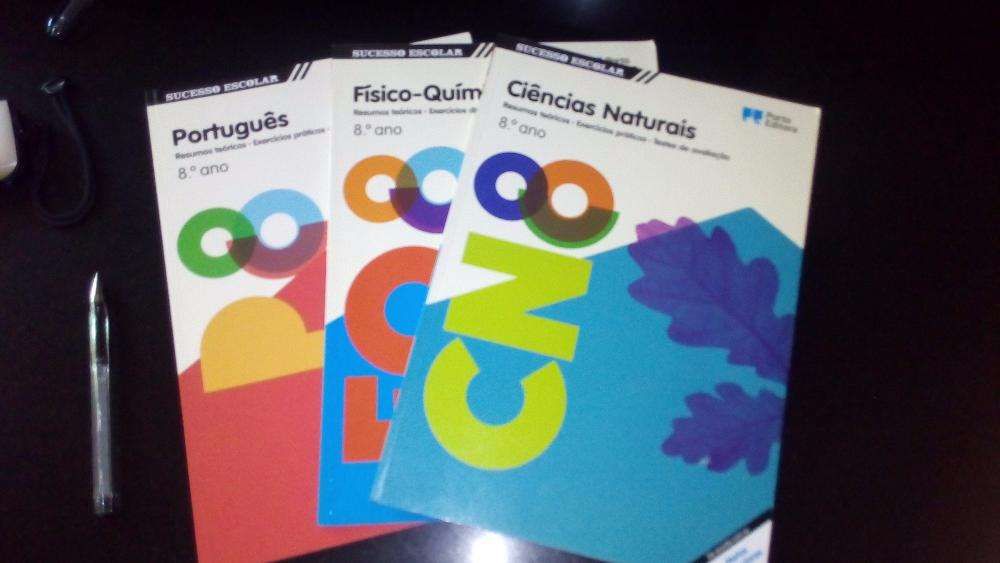 Livros de exercícios e testes das varias disciplinas, Por. CN FQ 8