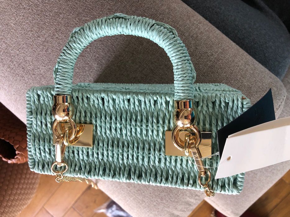 Kuferek torebka koszyczek nowy z metką turkusowy miętowy