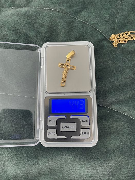 Cordao de ouro 18k portugues e cruz de ouro 18k a jogo