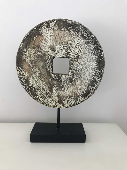 Figura decorativa mesa antiga moeda chinesa prosperidade Fengshui