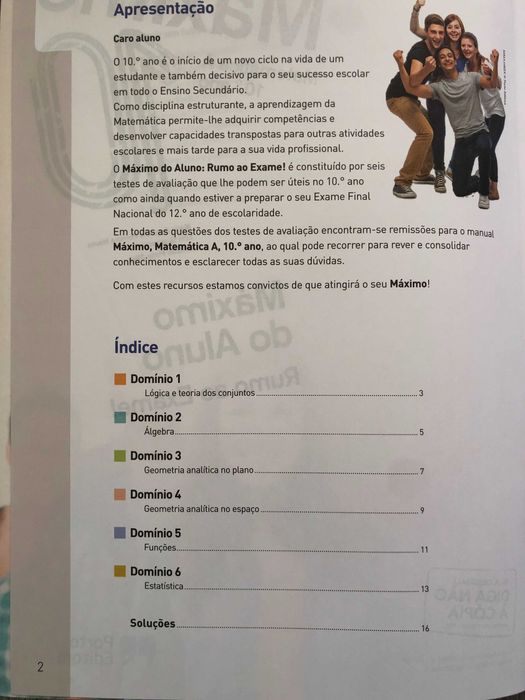 Caderno de fichas de Matemática A 10º ano (Máximo 10)