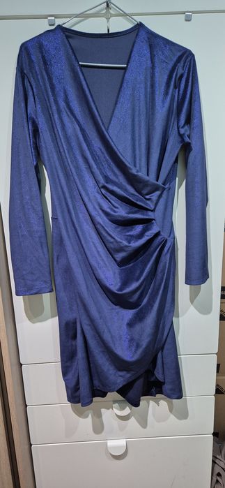 Sukienka chabrowa brokatowa