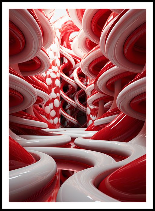 Plakat 67,5x95cm Czerwone Wiry