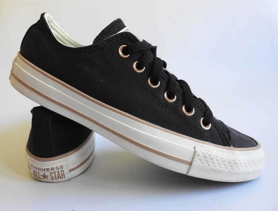 Converse All Star czarno złote trampki 37,5